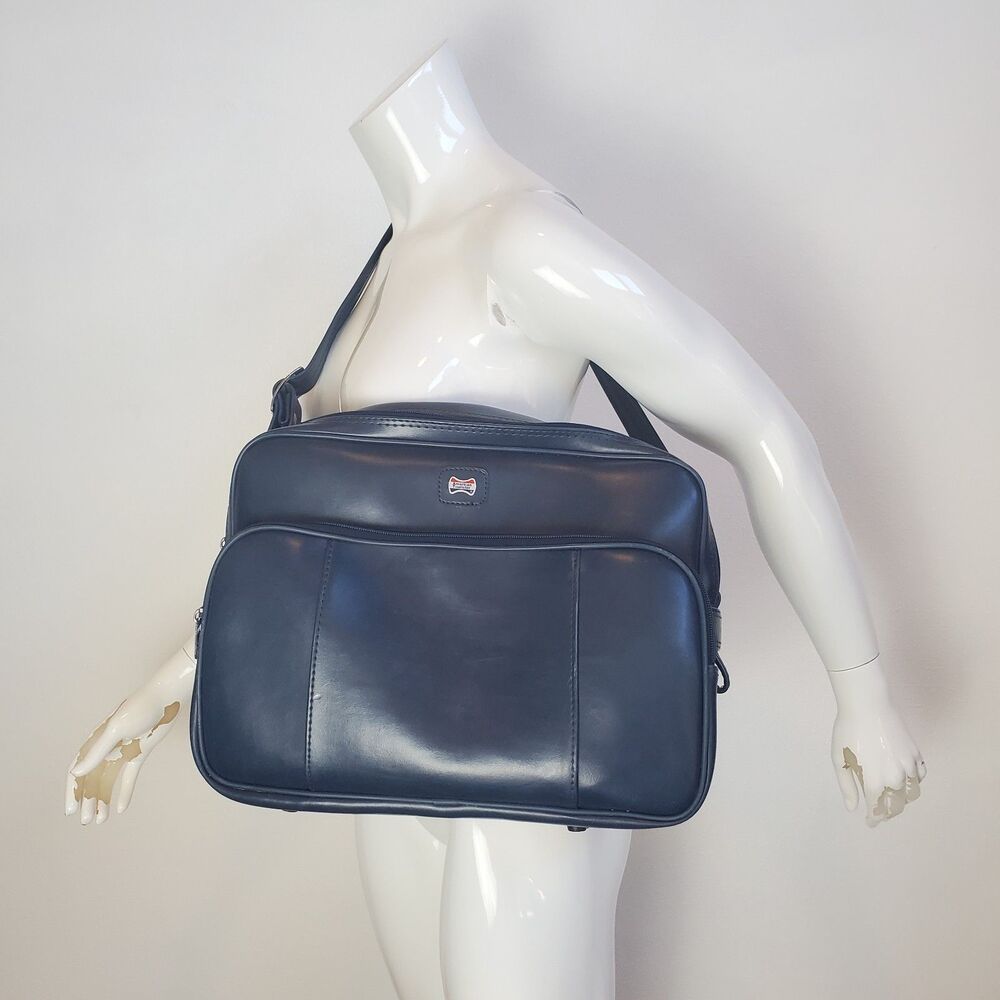 Vintage American Tourister Navy Naugahyde Travel Bag